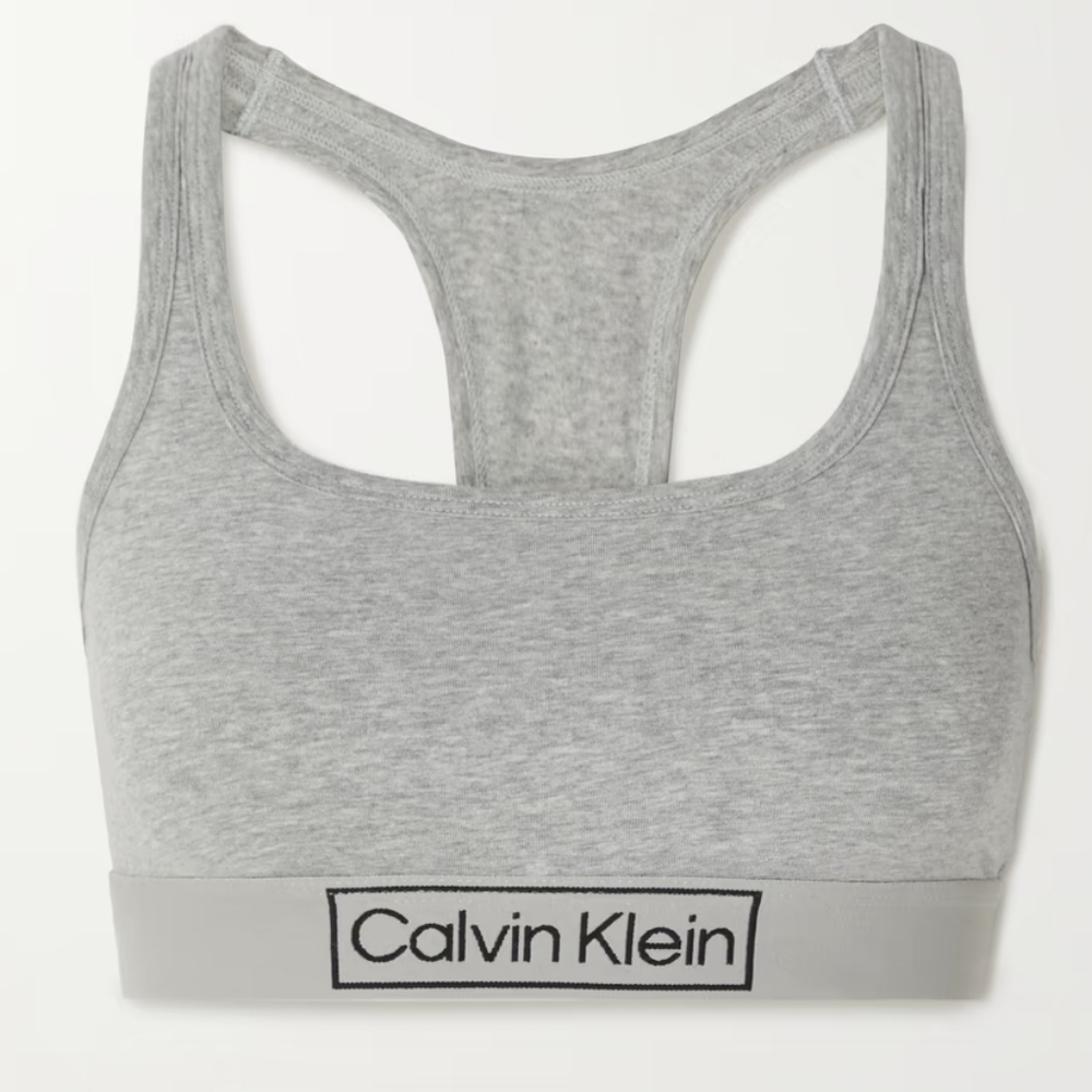 Calvin Klein Reimagined Heritage stretch-cotton jersey soft-cup bra, size 1x